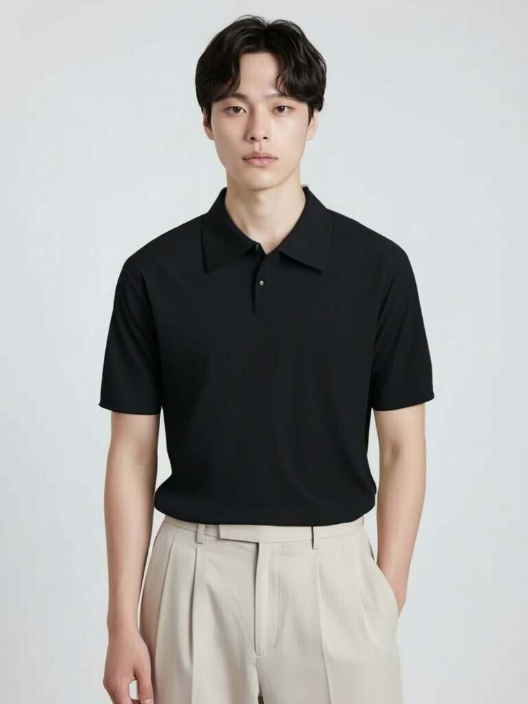 남성) 조직 버튼 카라티