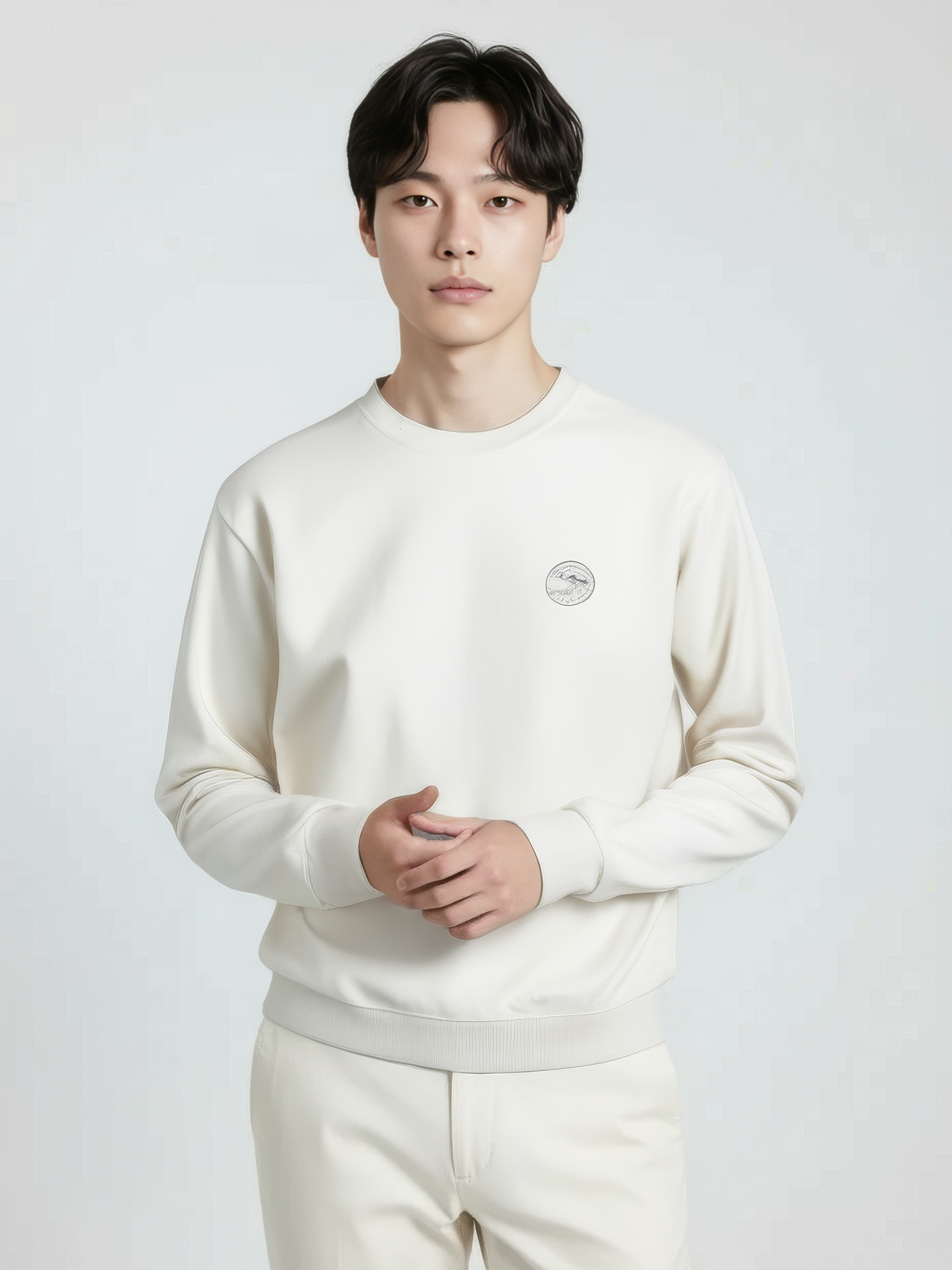 남성) 더블니트 그래픽 맨투맨