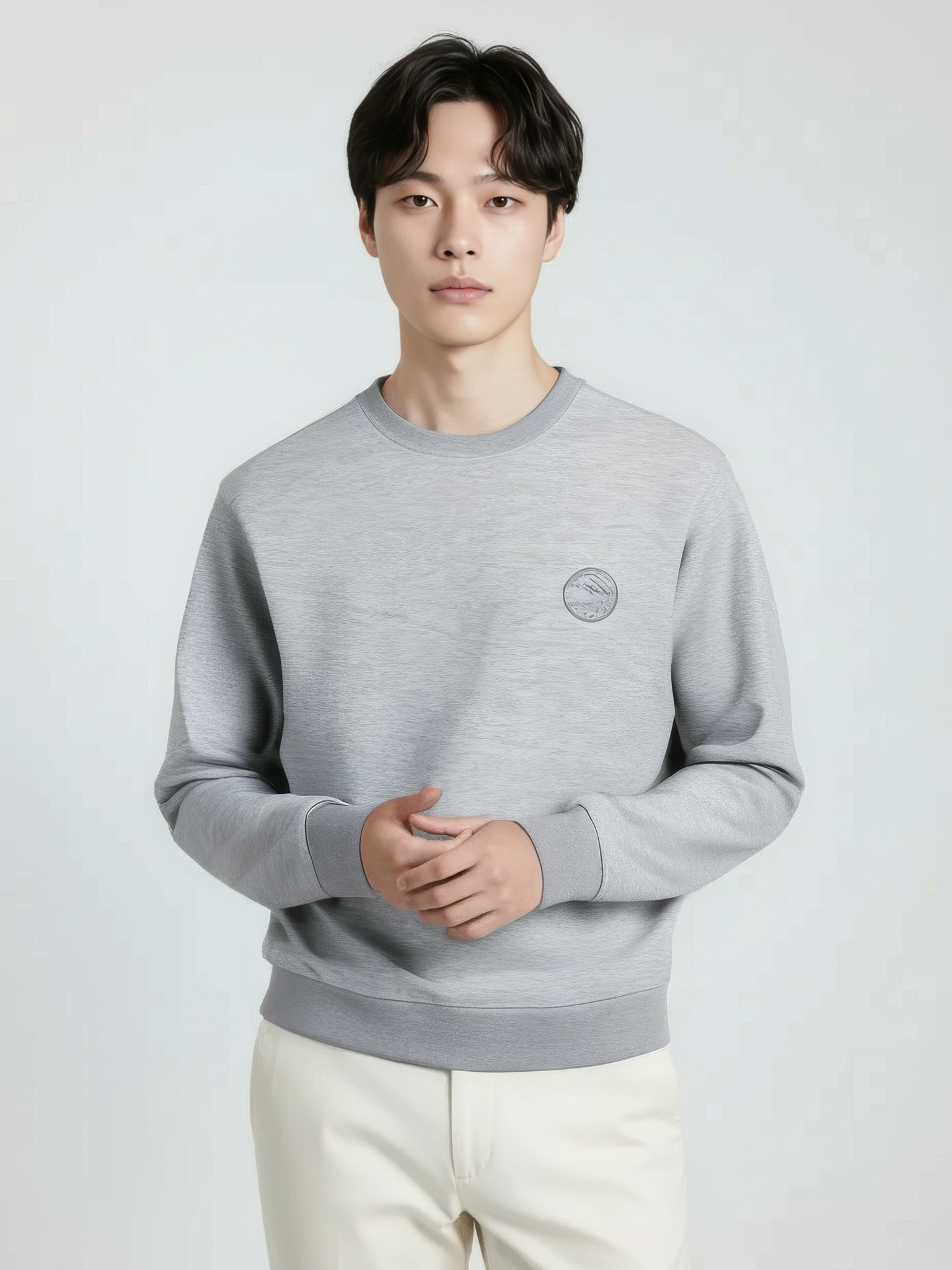 남성) 더블니트 그래픽 맨투맨