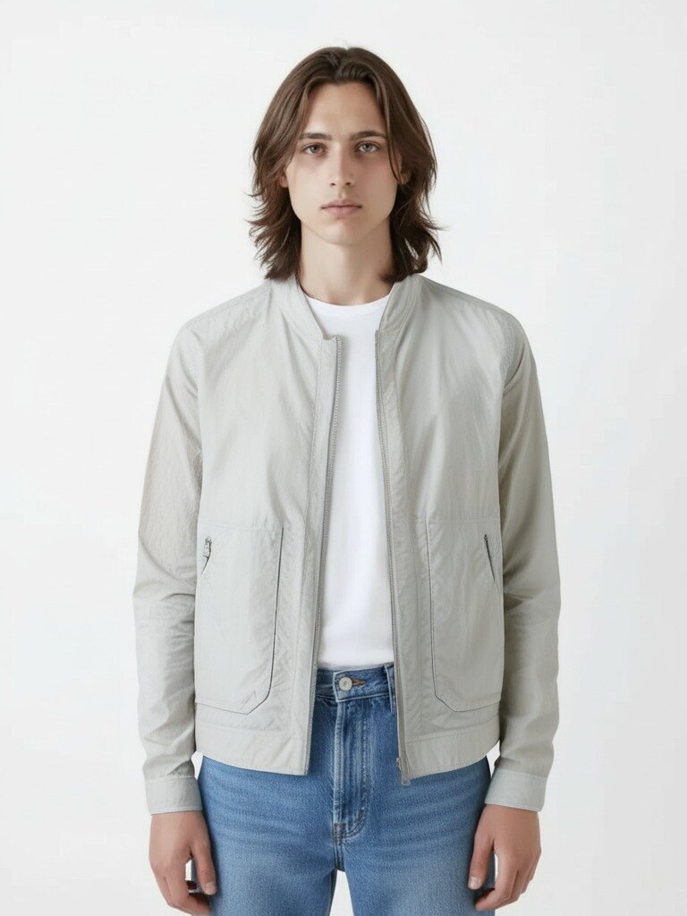 남성 초경량 스탠 카라 바람막이 점퍼