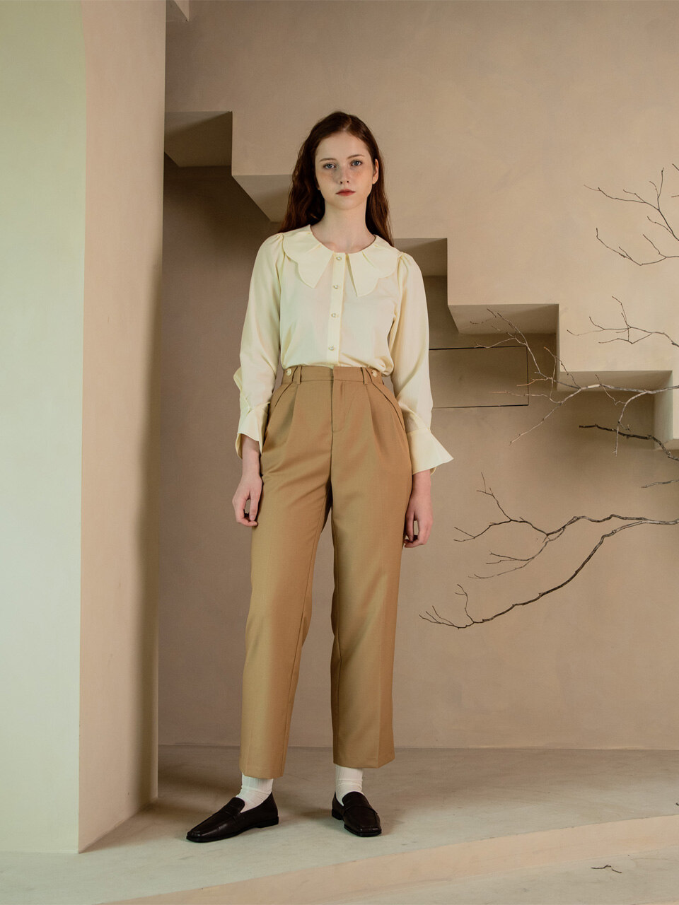 WED Vastus two-tuck slacks_2color