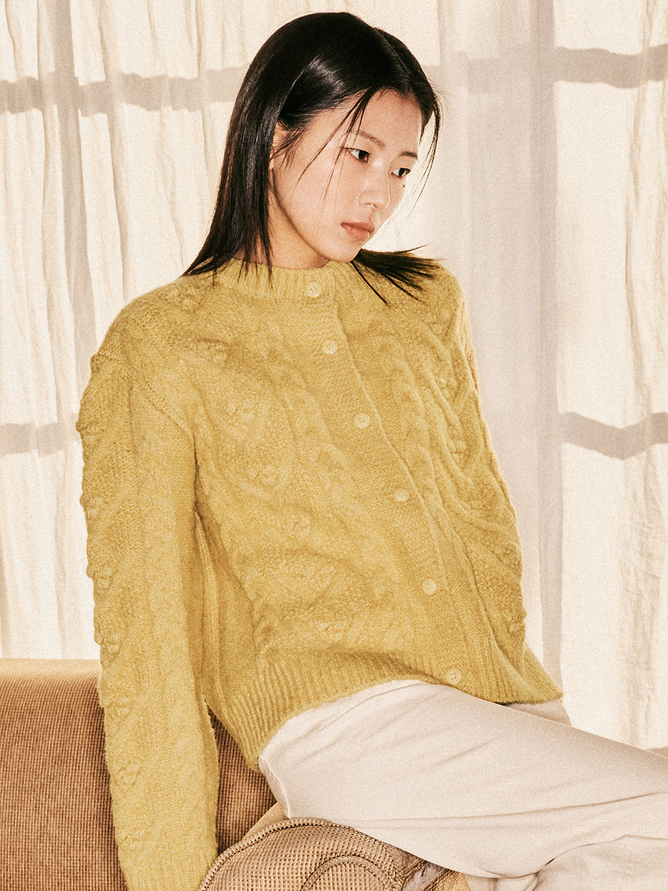 AR_Classic cable knit cardigan_2color