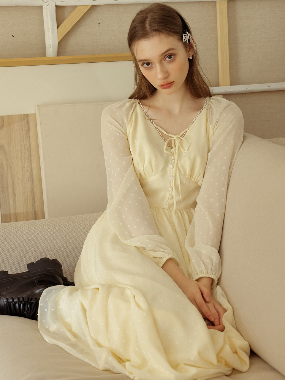 ★Cest Moidew★ Cest_Seethrough sleeve fairy dress Cest Moidew Cest_See-through sleeve fairy dress| 굿 셀렉션