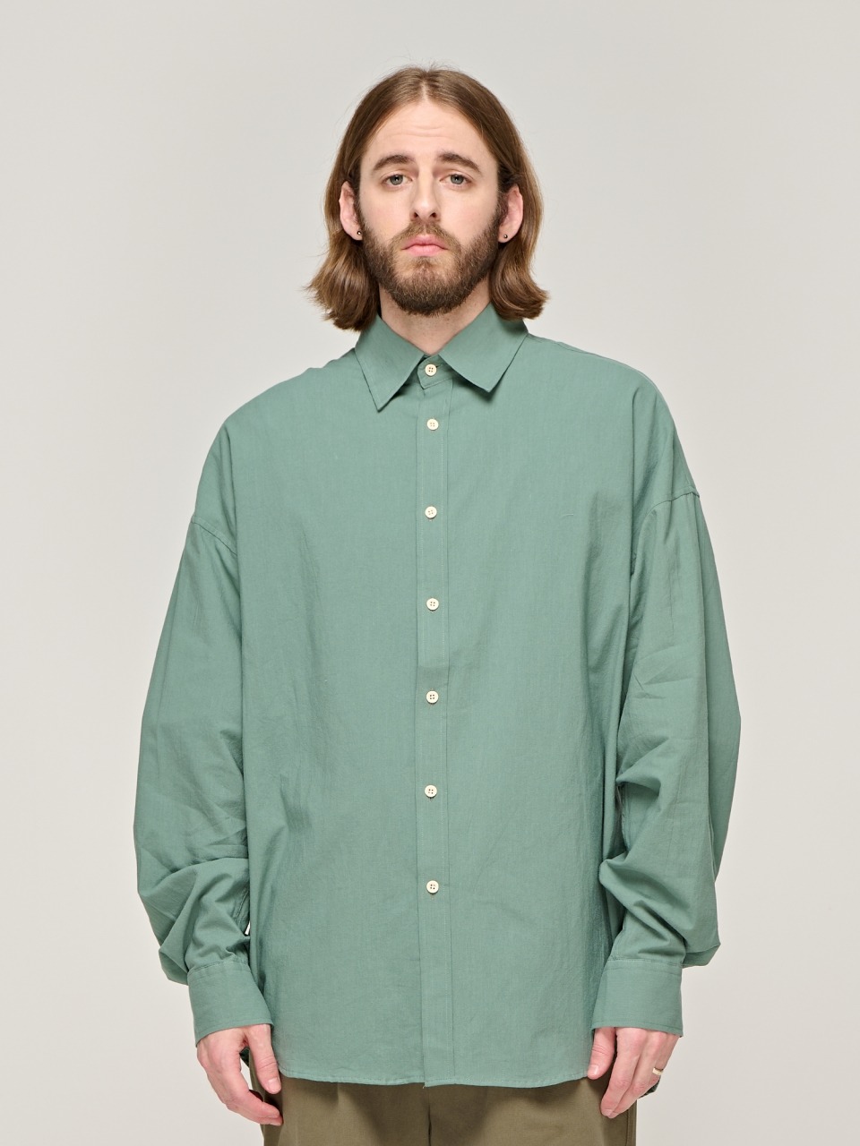 CB PASTEL POPLIN OVER SHIRT (GREEN)
