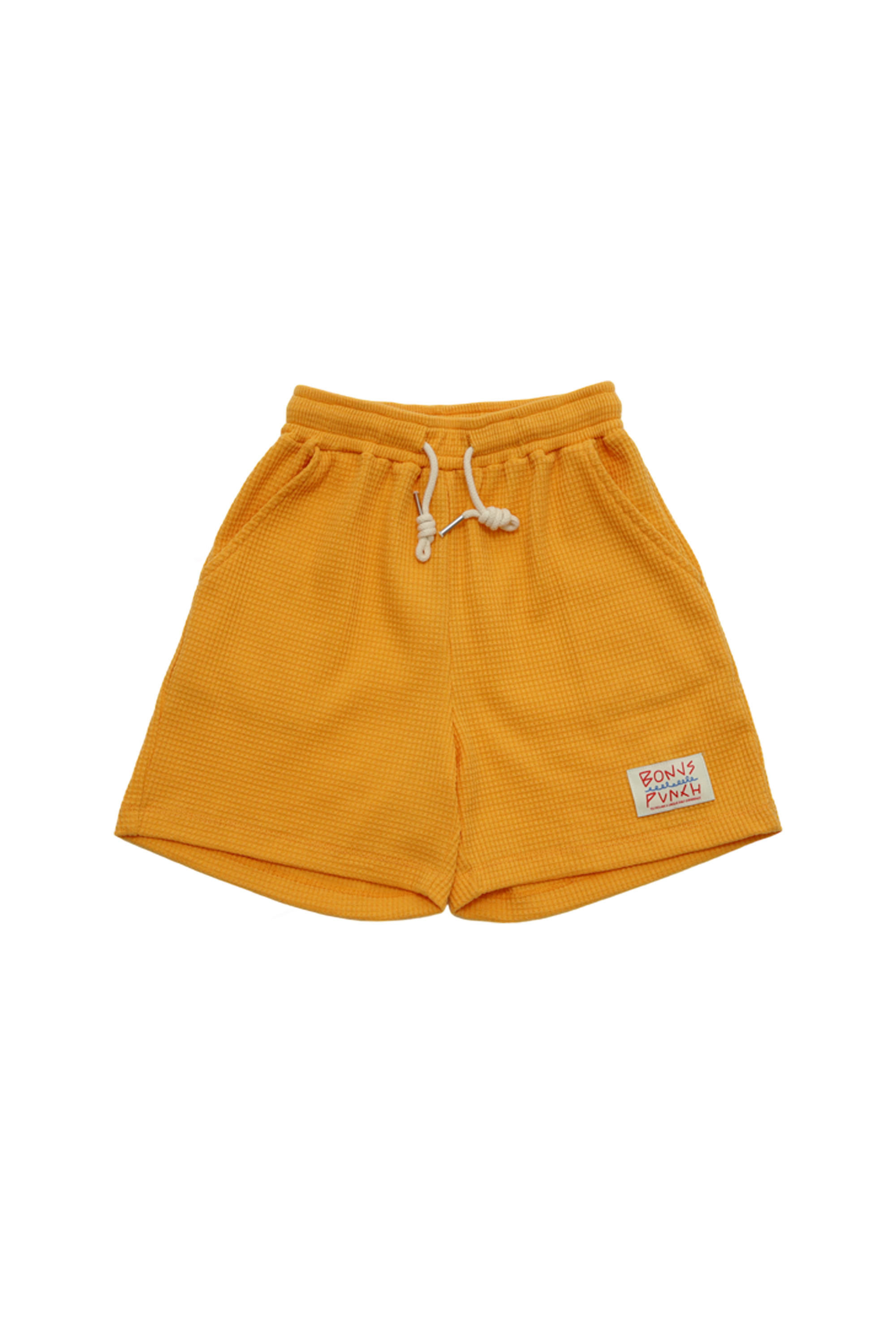 YELLOW WAFFLE BERMUDA SHORTS