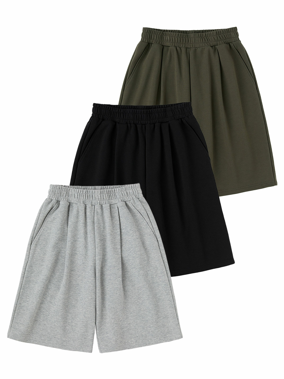 버뮤다 와이드 스웨트 숏 팬츠 (3COLOR)