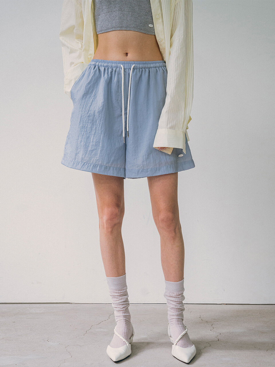 P3192 밴딩 나일론 쇼츠_Sky blue