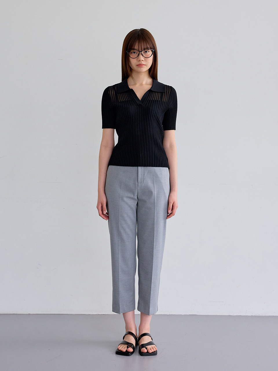 AR_Casual straight slacks(9부)_GRAY