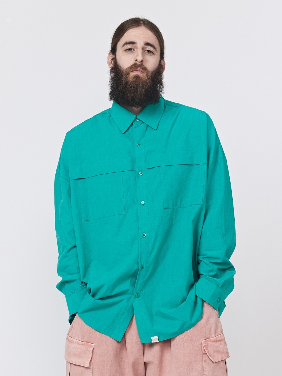 CB POCKET BIO OVER SHIRT (GREEN)