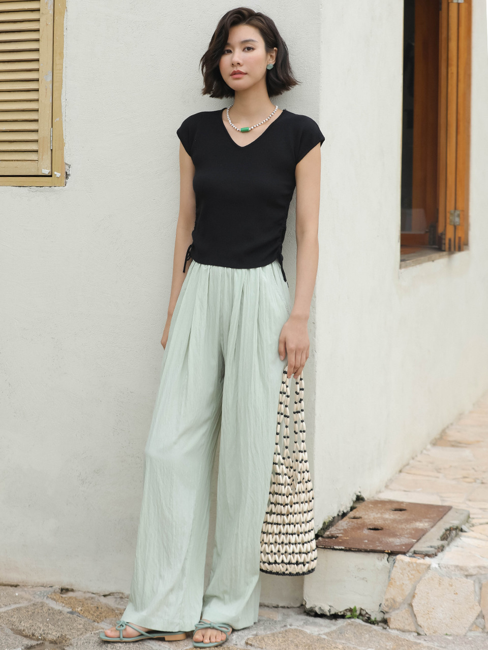 LS_High-waisted summer pants