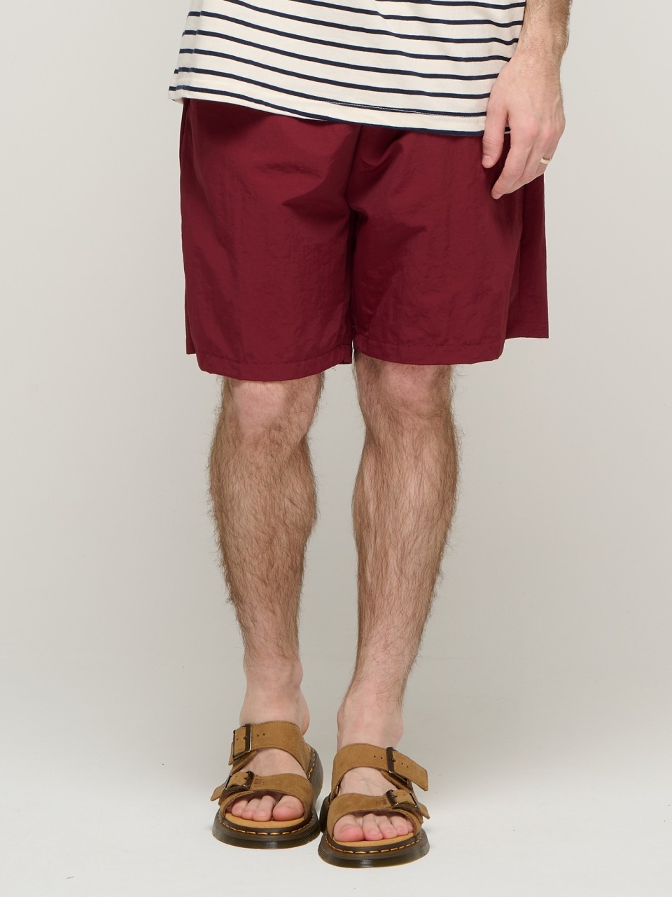 CB POINT LABEL LOGO NYLON PANTS (BURGUNDY)