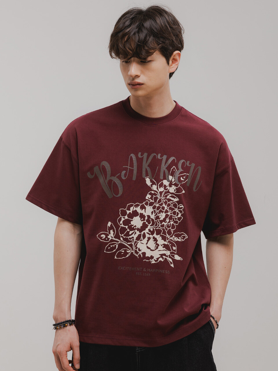 Blossom 반팔티셔츠 BK3996_와인