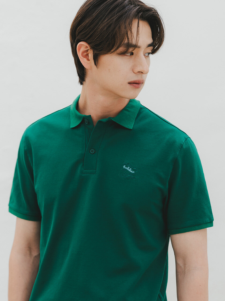 Classic Logo 코튼 피케 카라 티셔츠 BK8916_그린