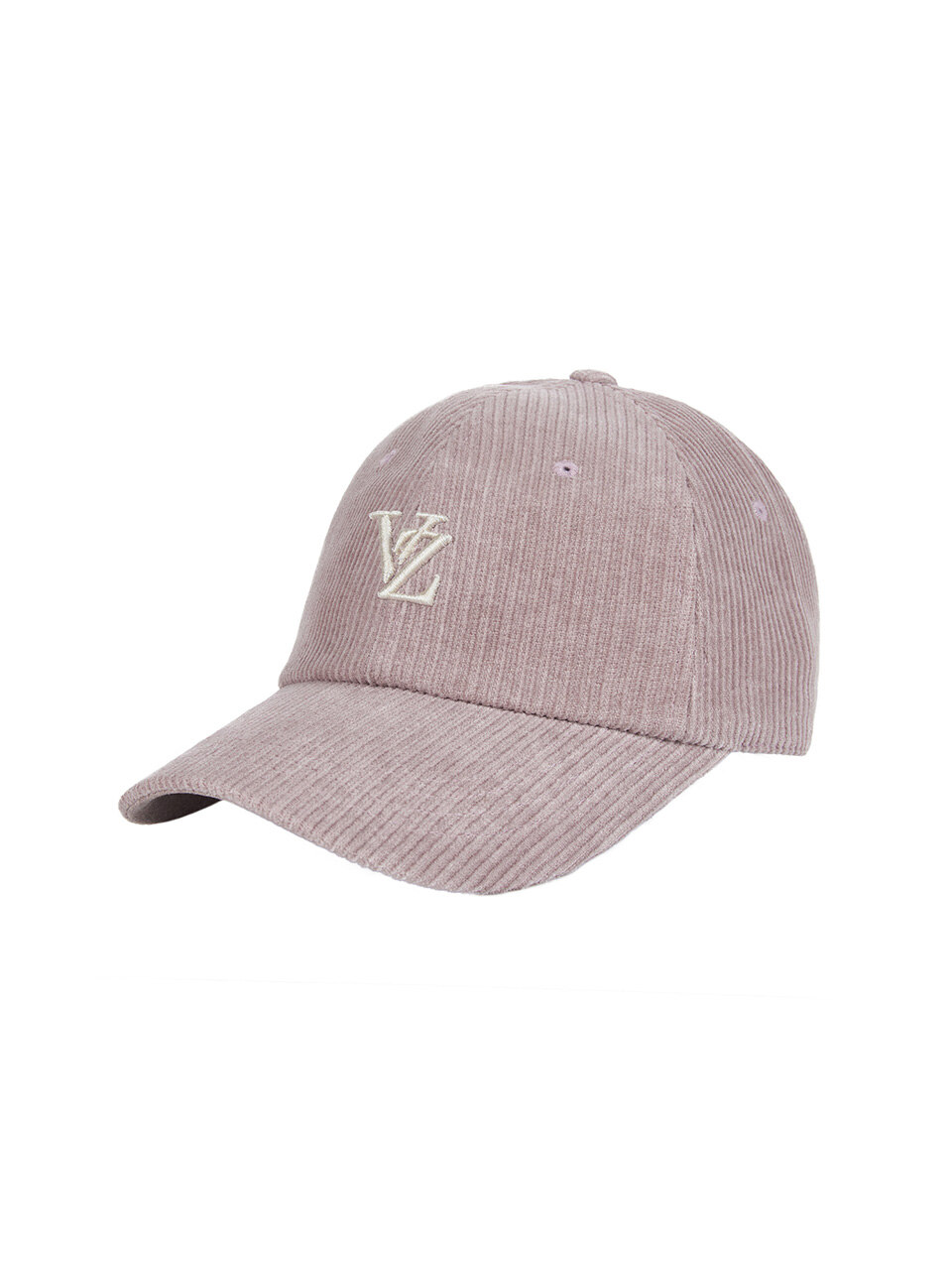 3D모노그램 피그먼트 워싱 코듀로이 오버핏 볼캡 핑크