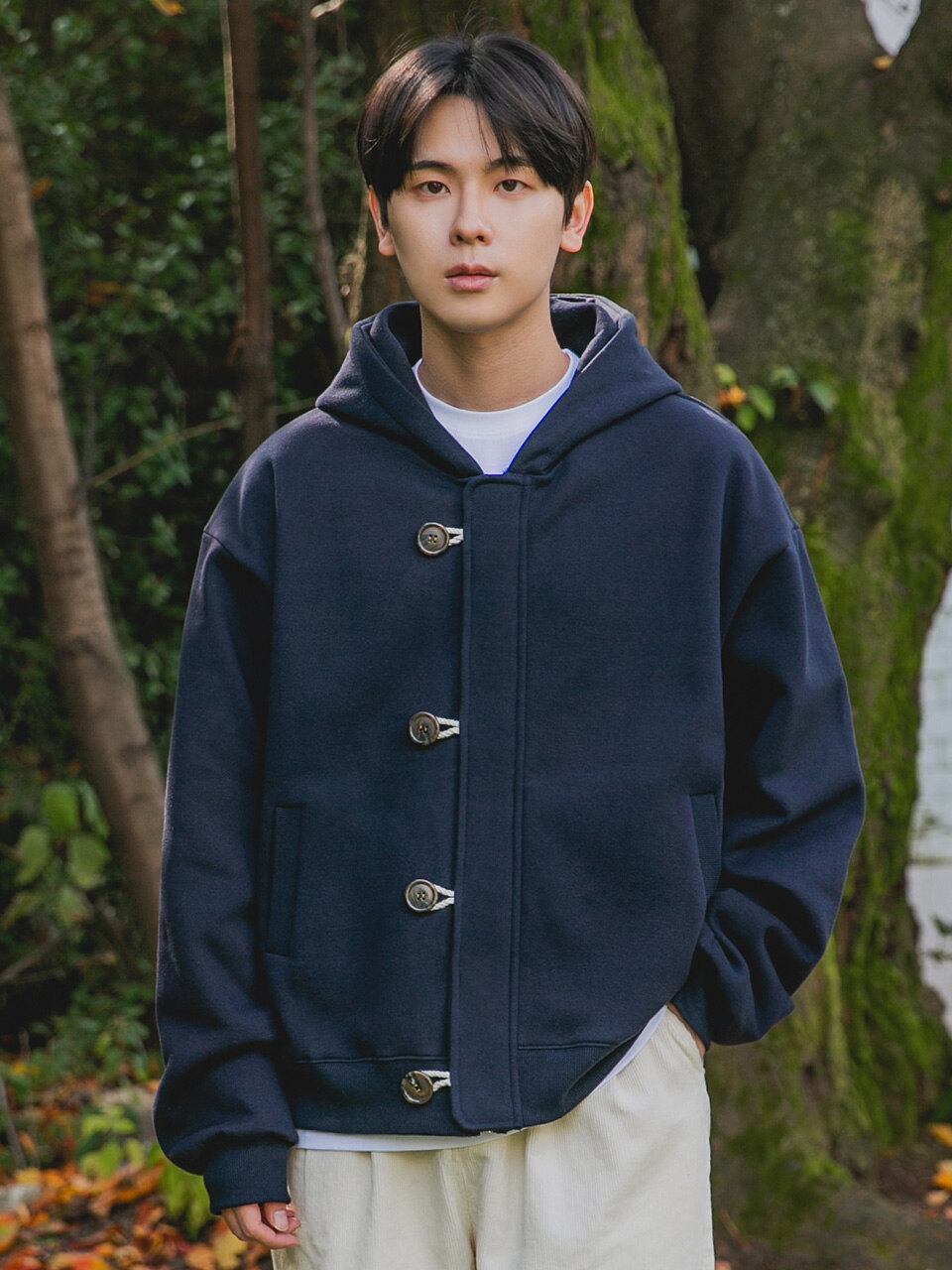 로프 버튼 집업 후드 가디건 3color AZH482