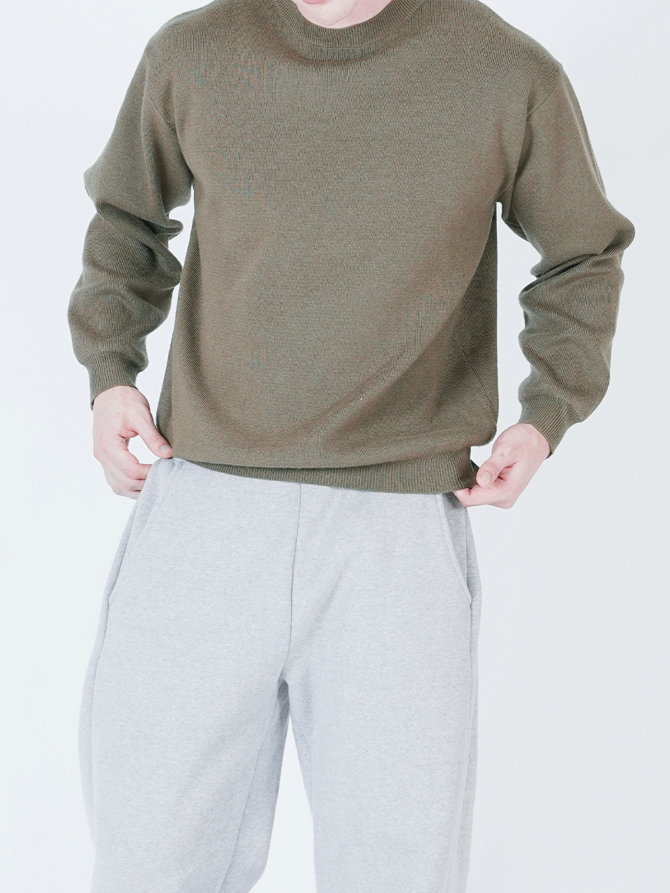 Hazzy Cashmere Round Knit (Khaki)