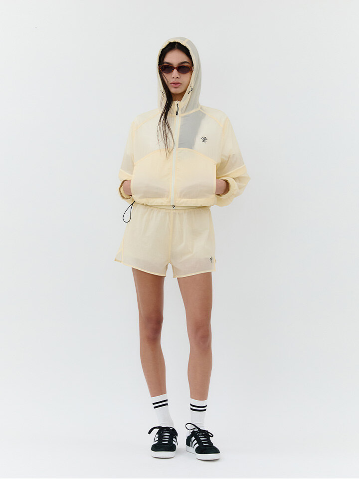 2 WAY SLEEVE CROP WINDJACKET - IVORY