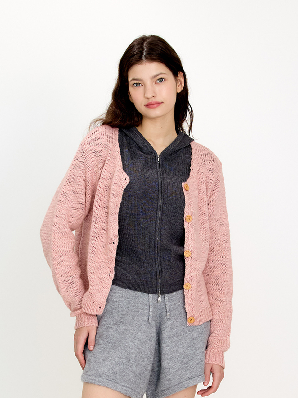 AR_Casual round neck cardigan_3color