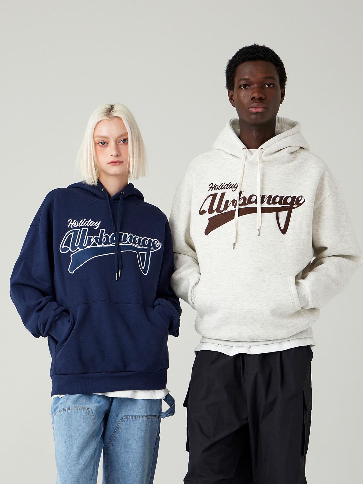 Holiday 어반에이지 오버 기모 후드 (3COLOR)