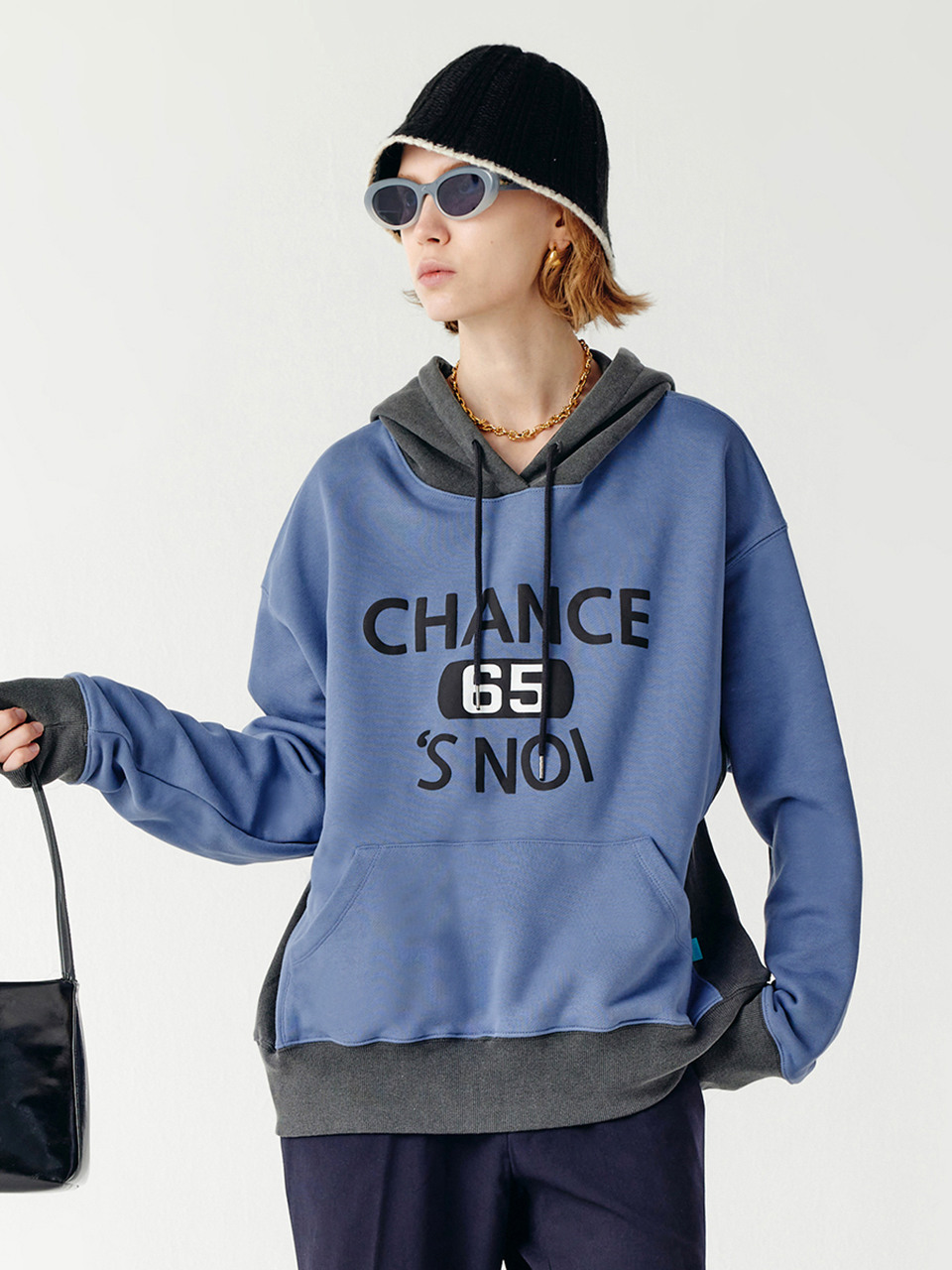 Basket Sweat Hoody (Mix-Blue)