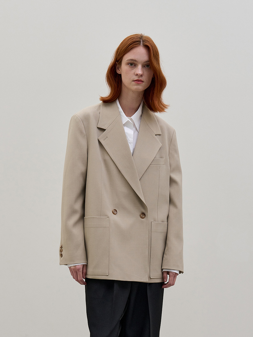 DOUBLE BUTTON JACKET_BEIGE