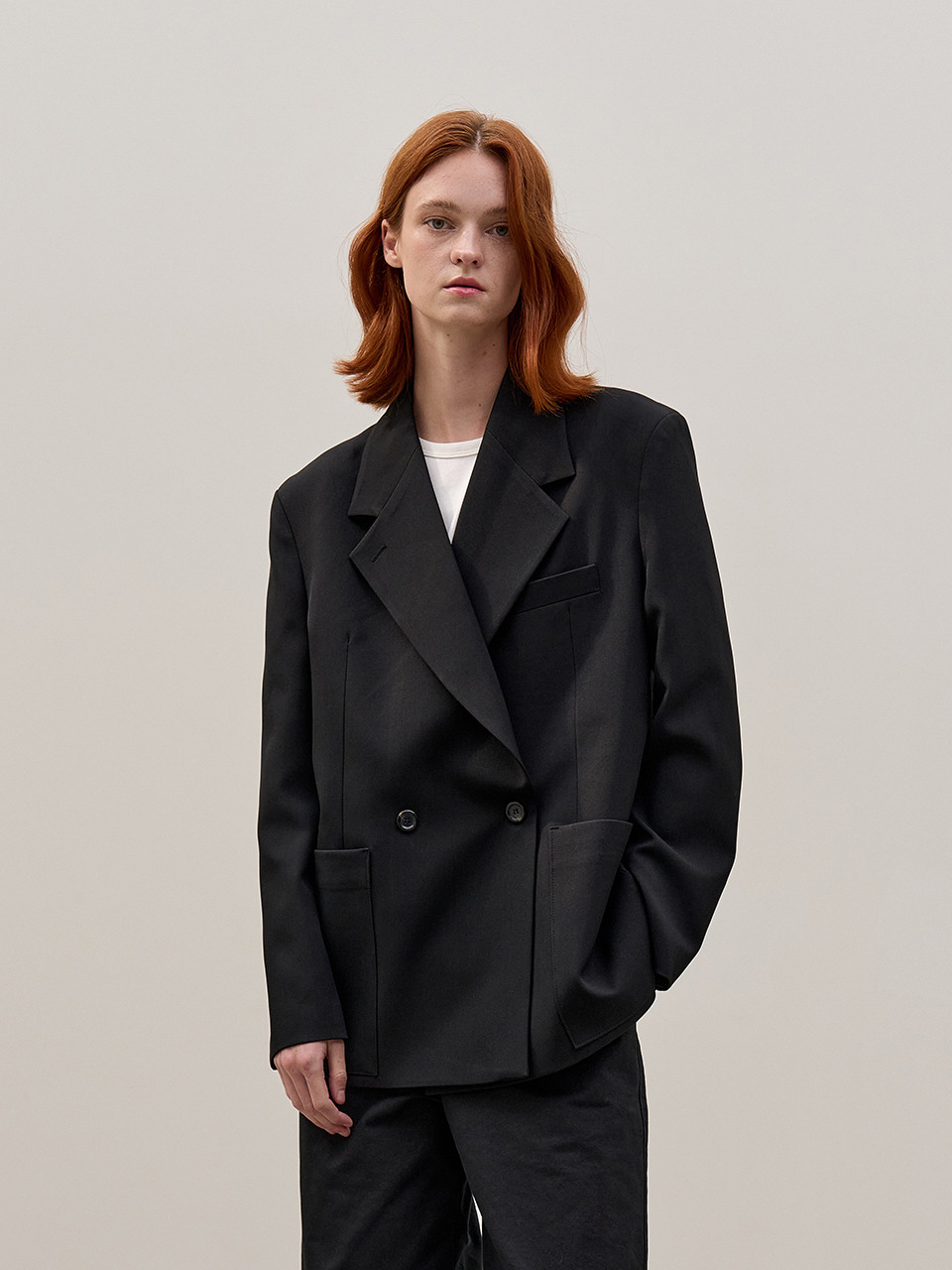 DOUBLE BUTTON JACKET_BLACK