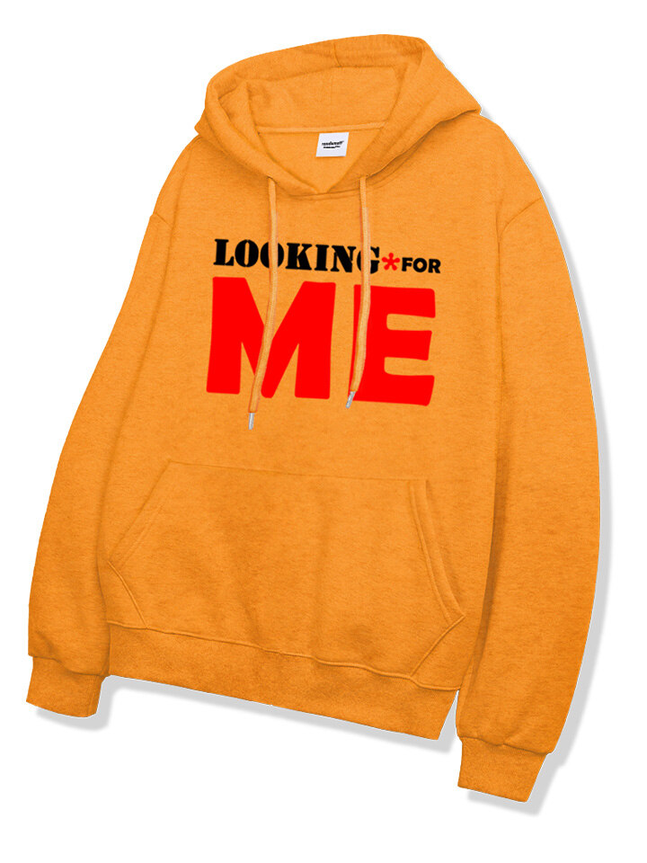 LOOKING FOR ME 특양면 후드티 머스타드