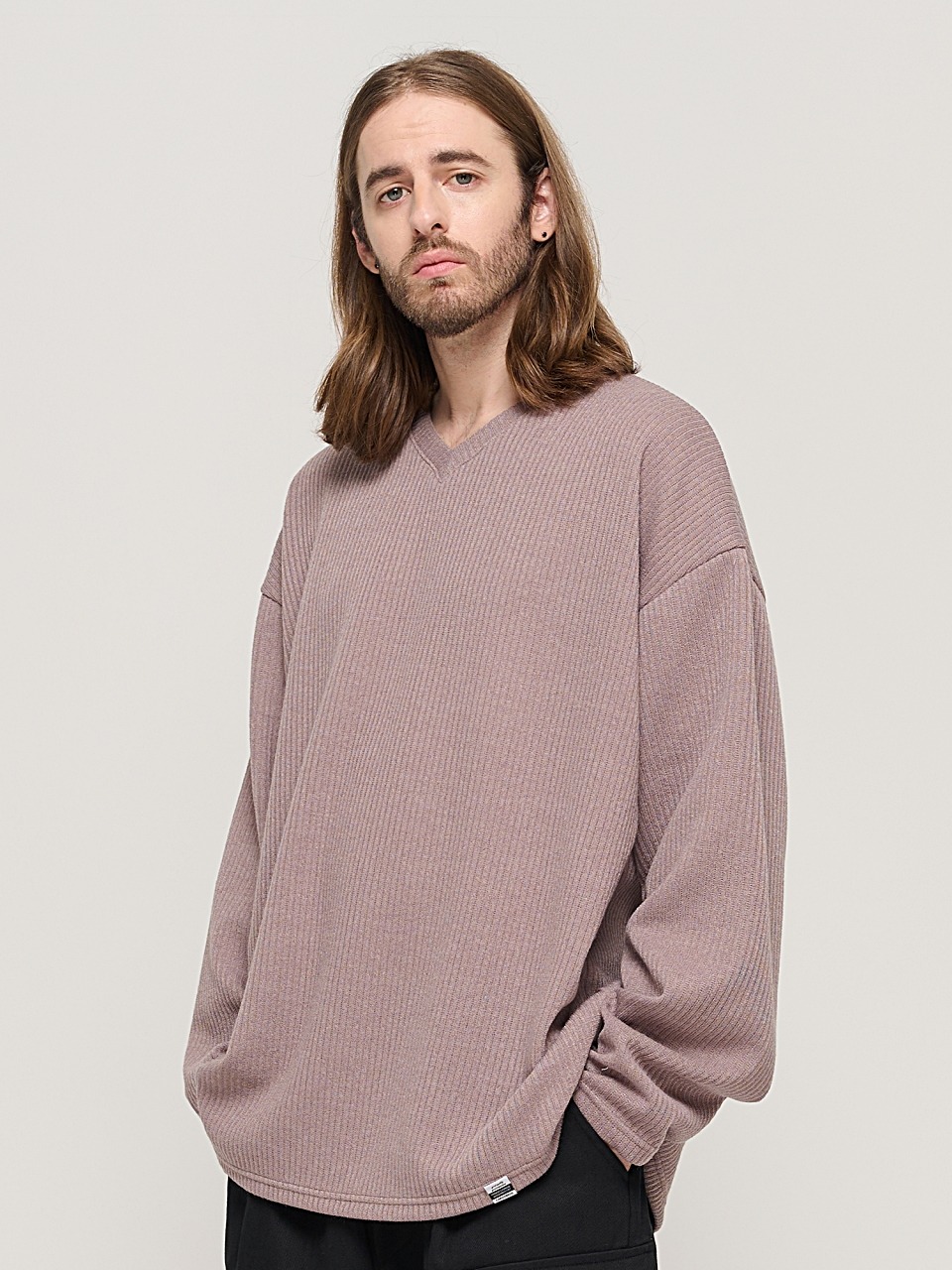 CB V-NECK OVER KNIT BEIGE