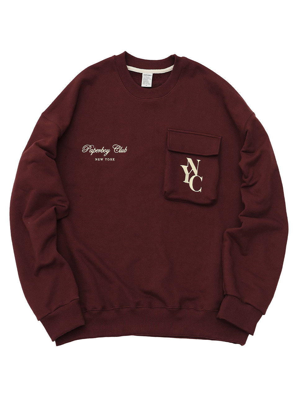 NYC 포켓 스웨트셔츠 버건디