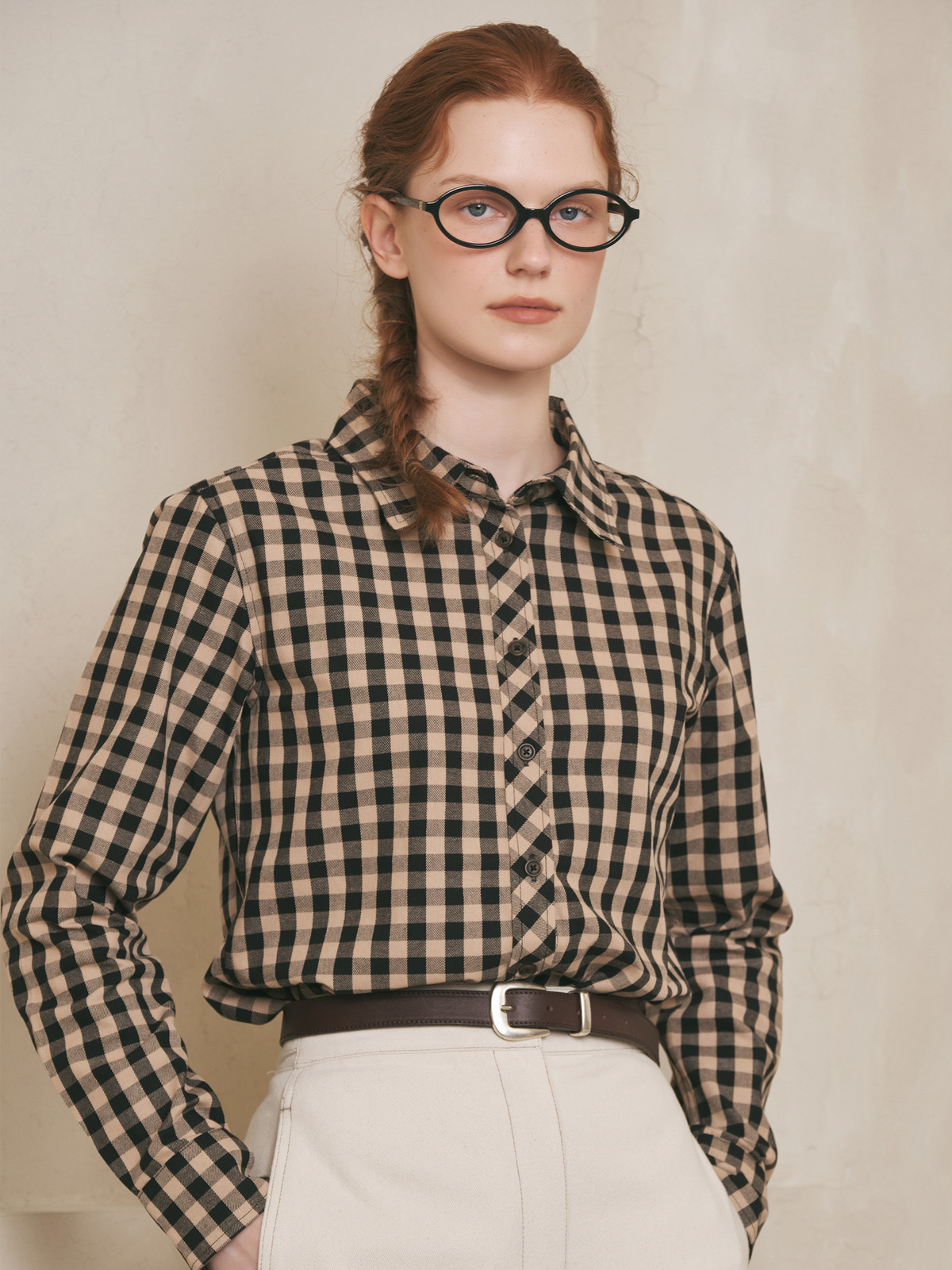 여성 클래식핏 체크셔츠 (3color)