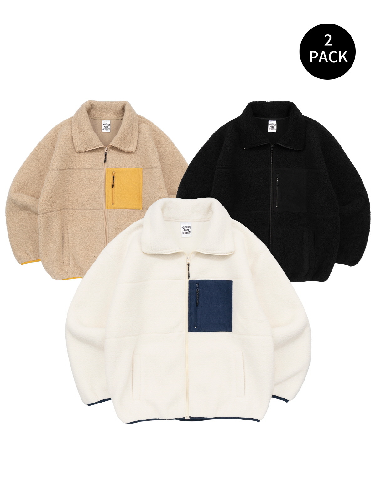 [1+1] PG HIGH NECK 후리스 집업 자켓 3COLOR