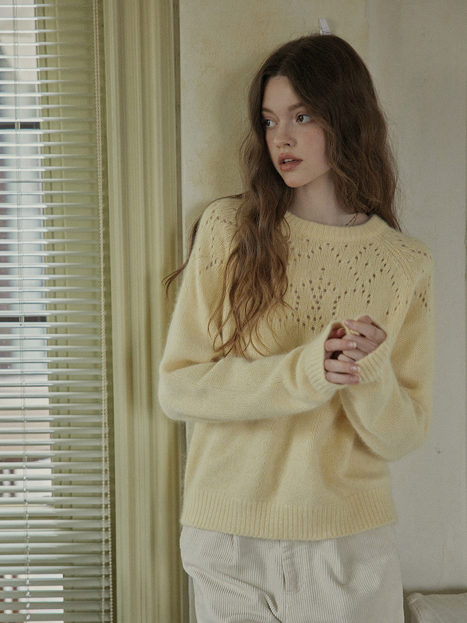 PM_Soft crochet knit sweater_2color