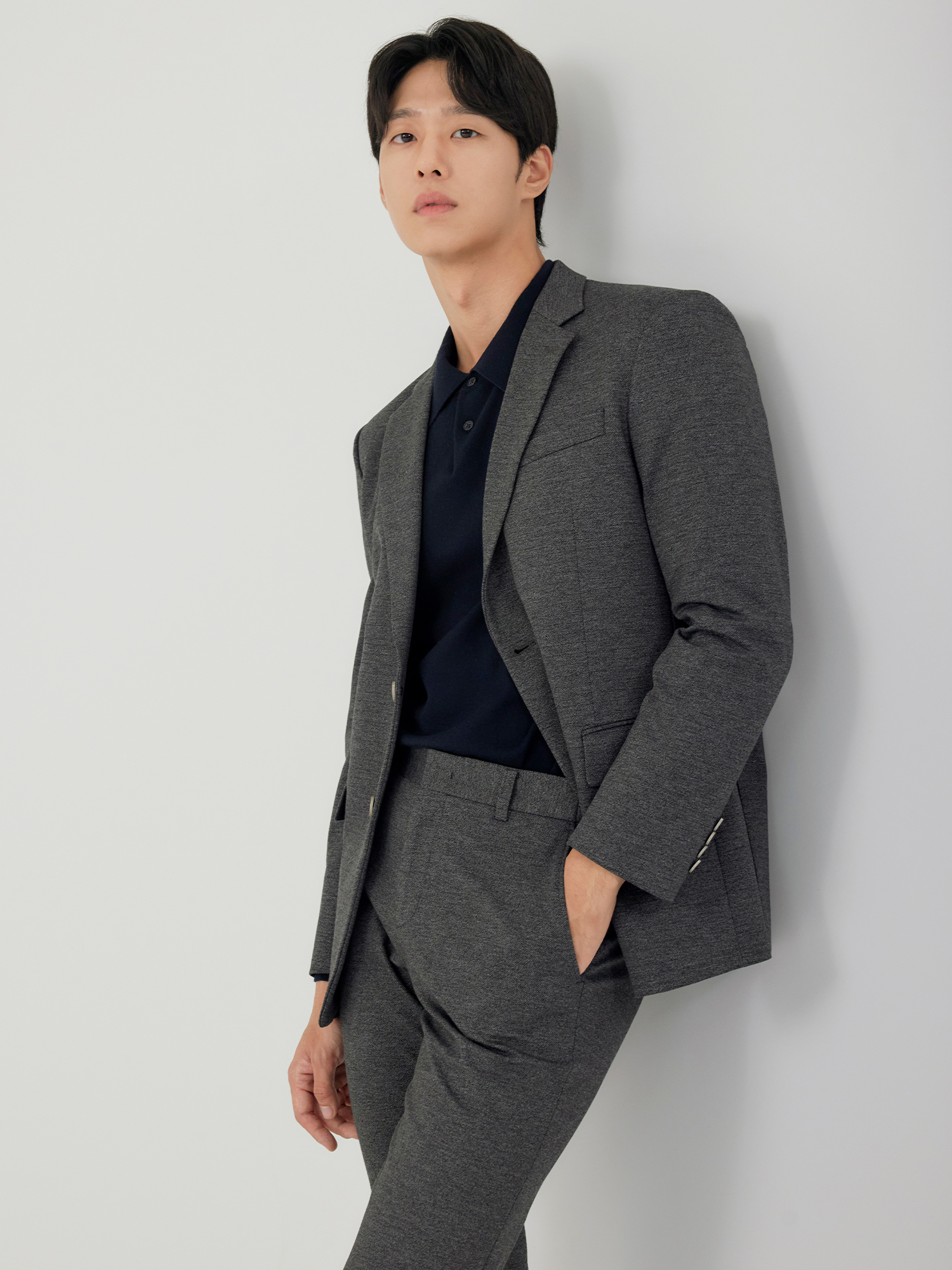 멜란지 트윌 슬림핏 셋업 자켓 MCJKO932_CG