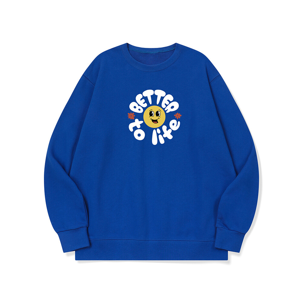 btm17 인생 즐겨요 그냥 그래픽 로고 맨투맨