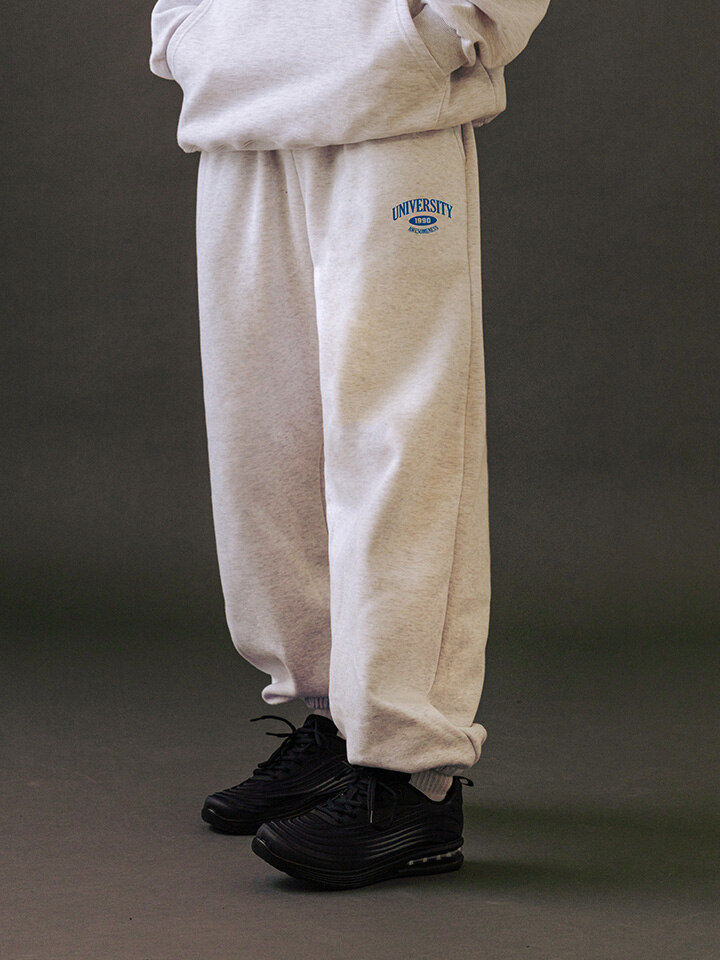 1990UNIVERSITY 밴딩조거 트레이닝팬츠 백메란지