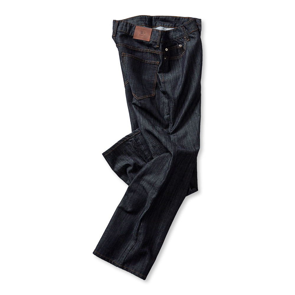 세미와이드 새틴 스트라이프 생지 데님 팬츠 INDIGO