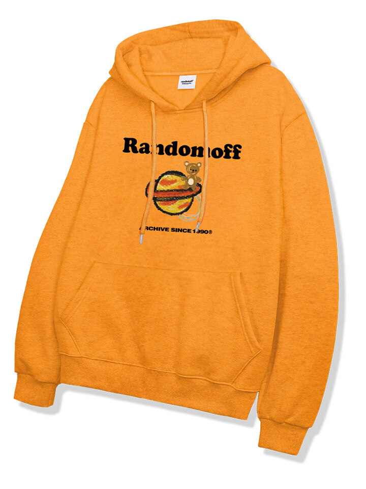 기모 CRAYON WISH BEAR 후드티 머스타드