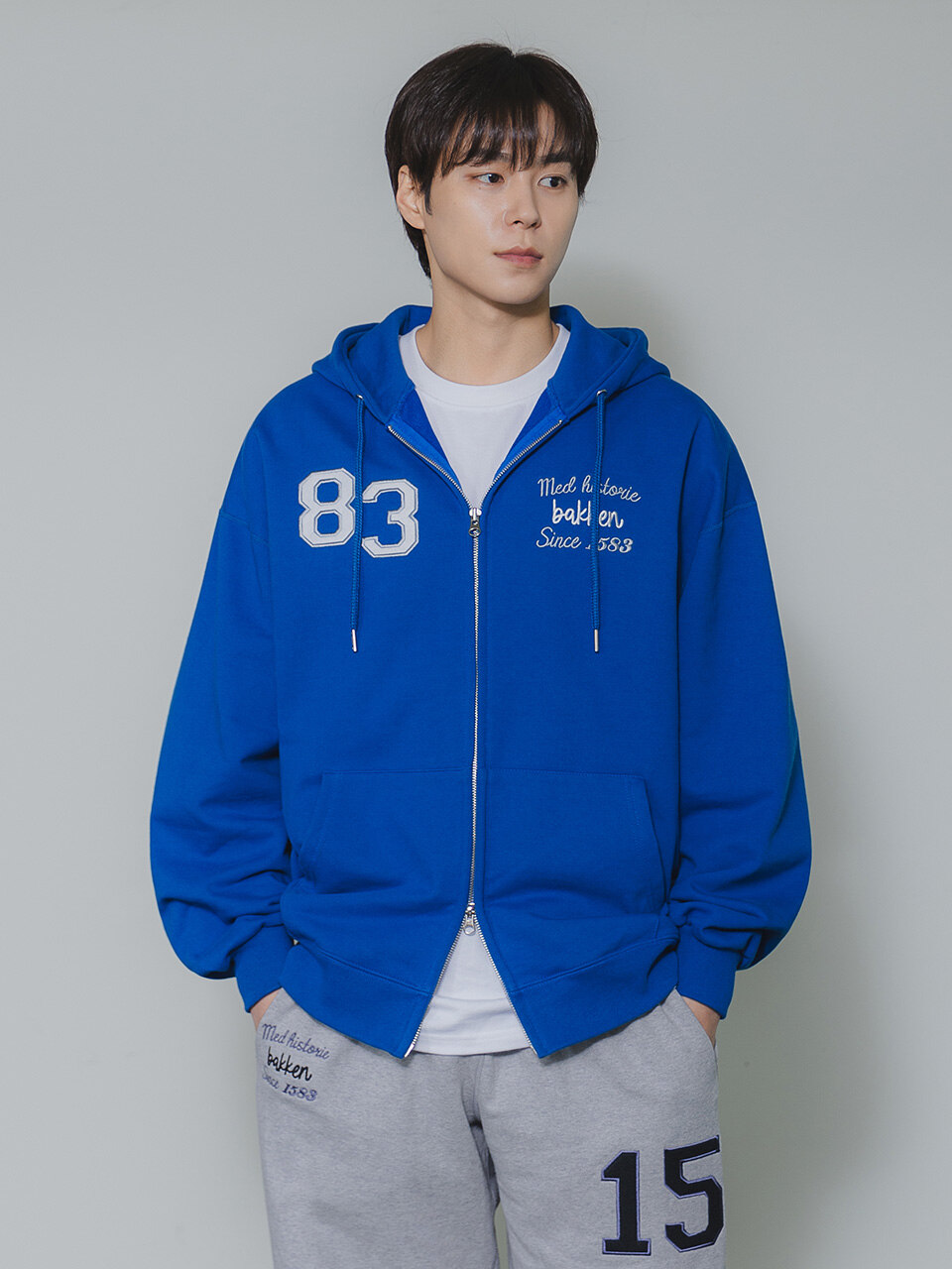 83 Med historie 후드 집업 코발트블루_BK7981