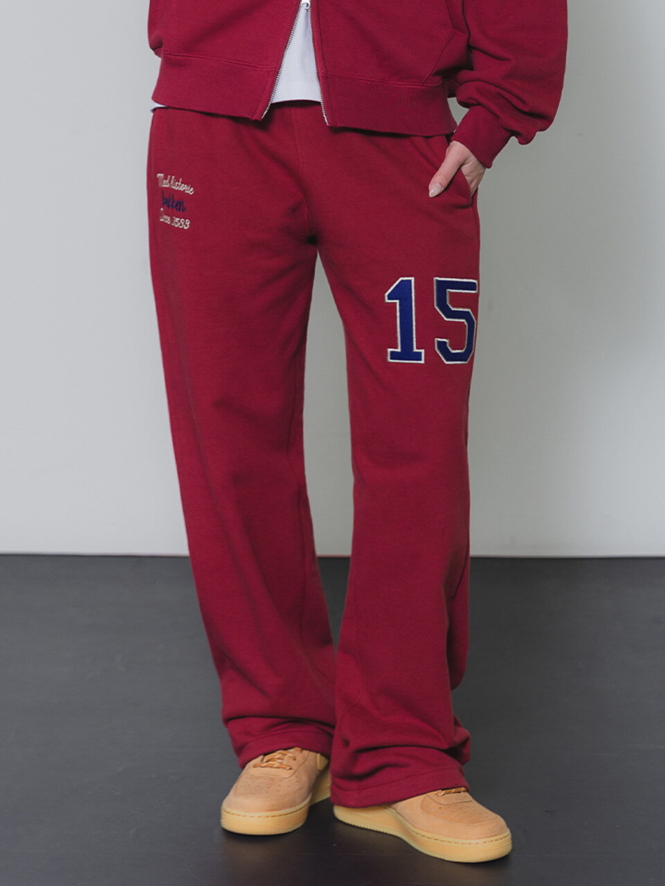 1583 Med Historie 세미와이드 팬츠 와인 BK9981