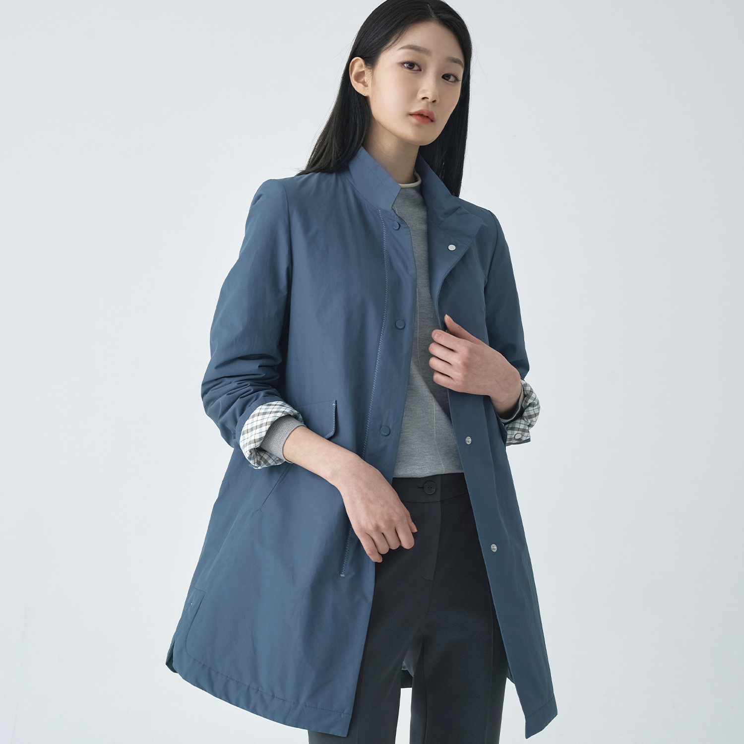 (2컬러) 인퀼팅 하이넥 코트 LFCAO101