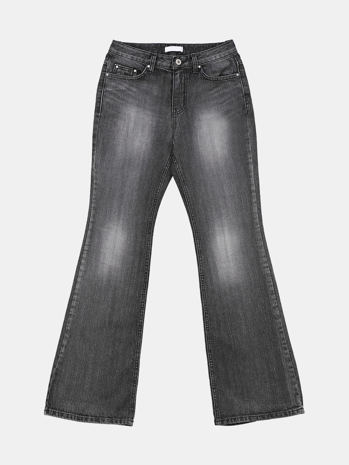 여성 부츠컷 그레이 진 슬림핏 사계절 팬츠 플레어 데님 LNCP002