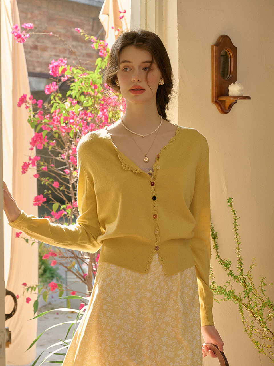 SR_Gentle yarn knitted cardigan_3color