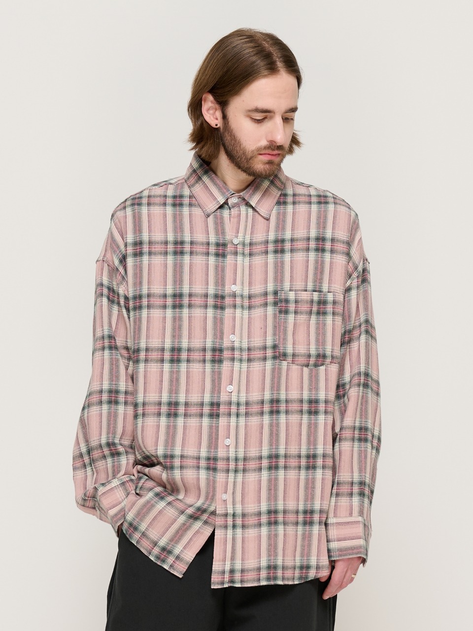 CB FLANNEL OVER CHECK SHIRT (PINK)