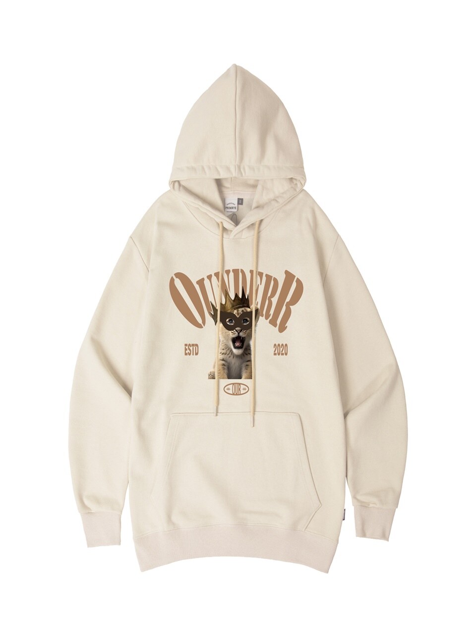 BABY LION 오버핏 후드 티셔츠[크림]