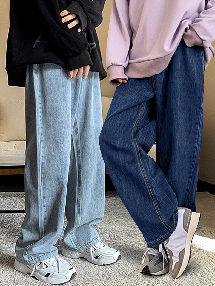 [2pack] 데일리 워싱 뒷밴딩 테이퍼드 세미 와이드 청바지 5color