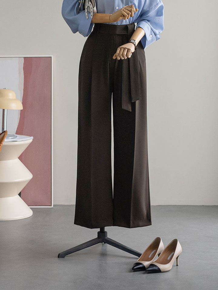 A. 리벨 원턱 벨트 슬랙스[팬츠D0107Q01] 빅사이즈