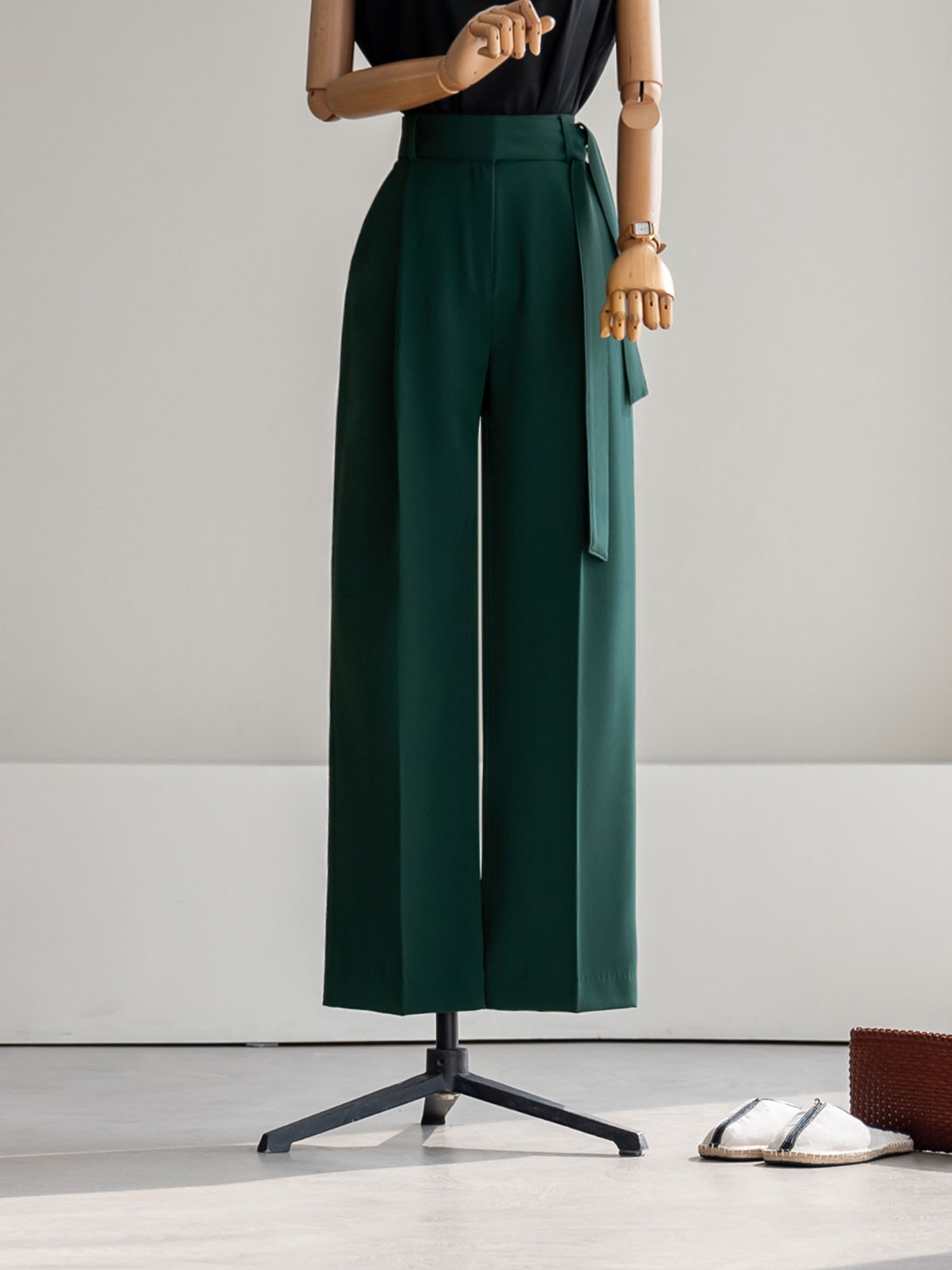 A. 그랜드 벨트 원턱 슬랙스[팬츠D0107Q01]