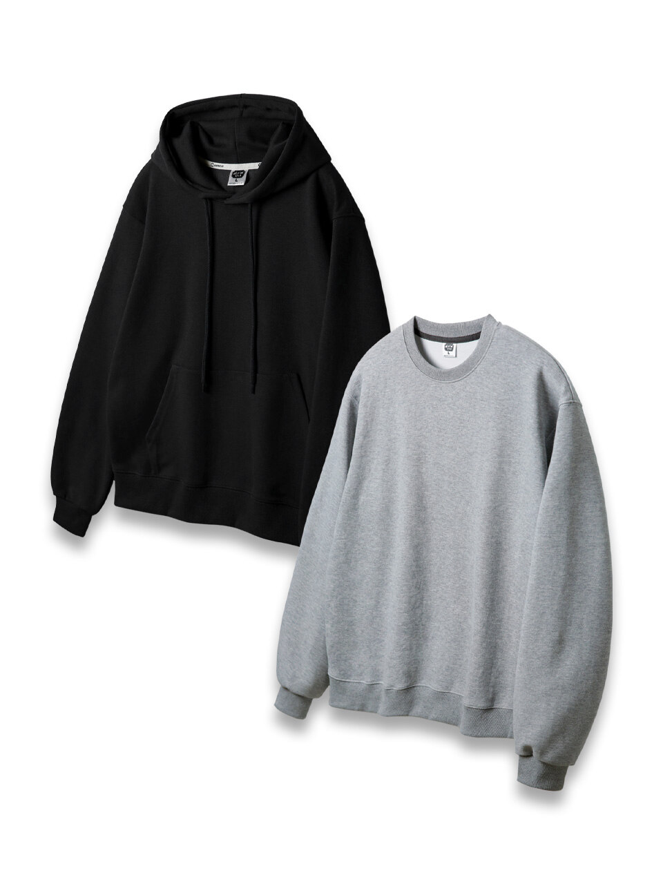 [2PACK] 레귤러핏 무지 후드티 맨투맨 2종 패키지