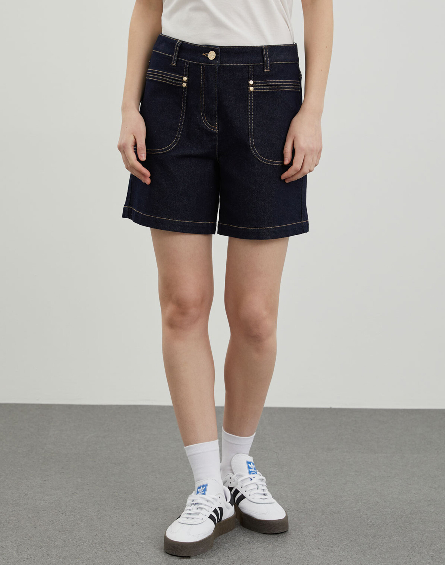A라인 데님 숏팬츠_VVCMP4M5171