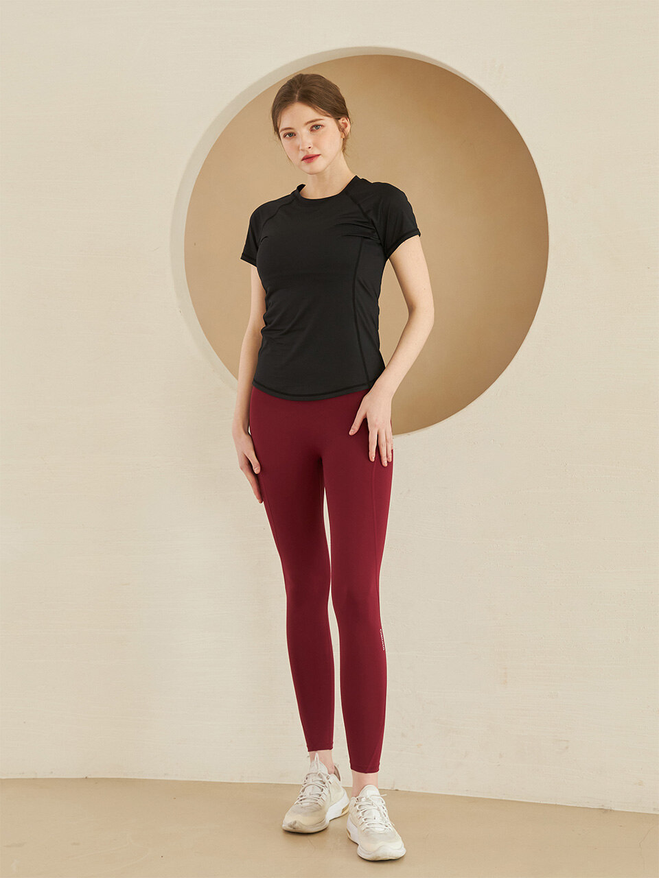 CLWP9132 볼륨 업 웨이브 레깅스 와인